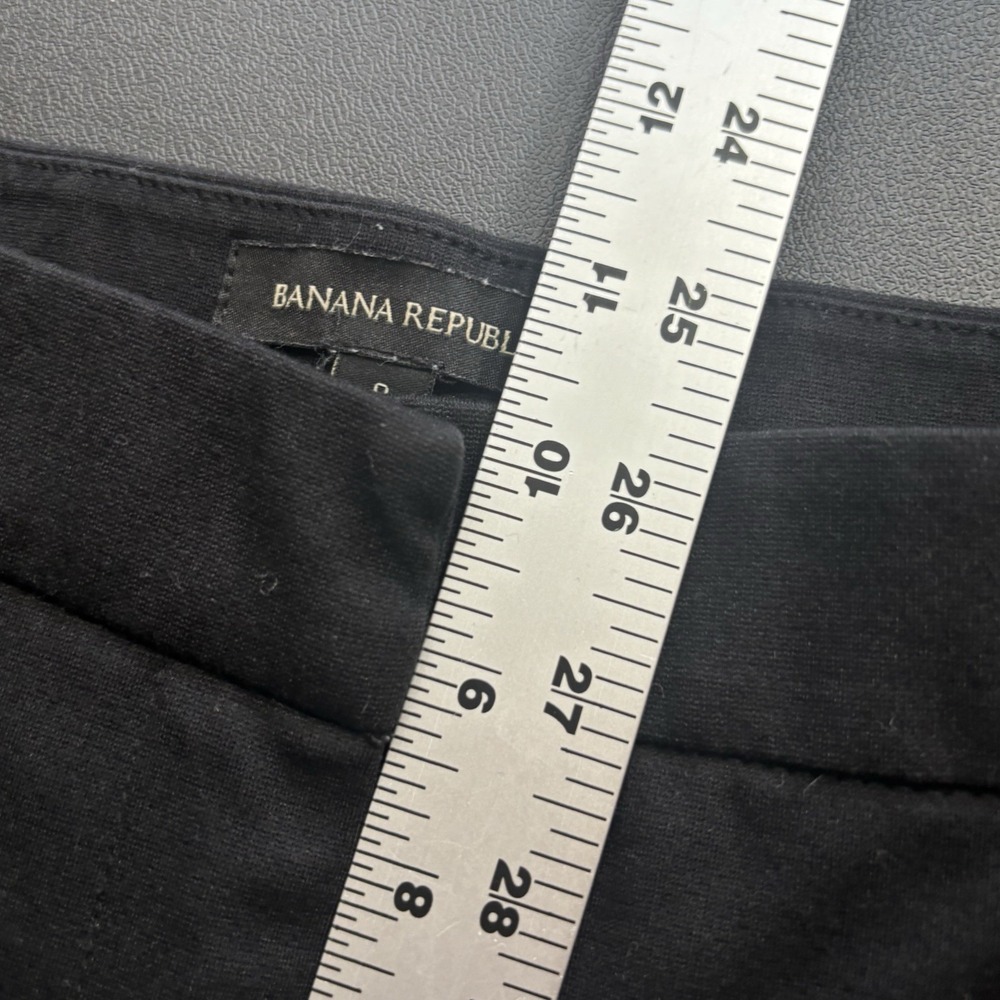 Banana Republic Women's Dress Pants Ankle Size 8 Black Flat Front - Picture 7 of 10